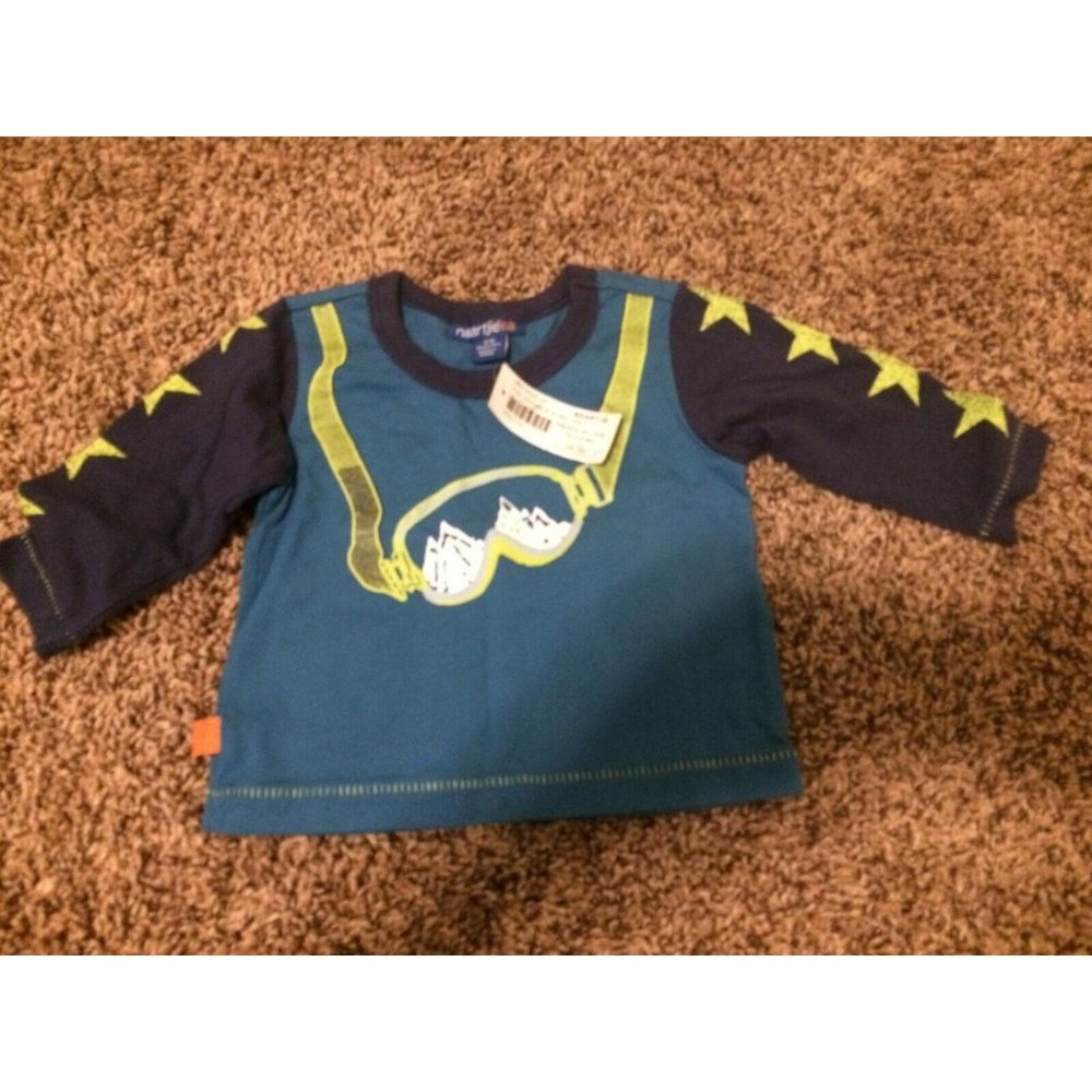 Naartjie Kids Raglan Top Long Sleeve 3-6 Months Ski Goggles Mountain Graphic NWT